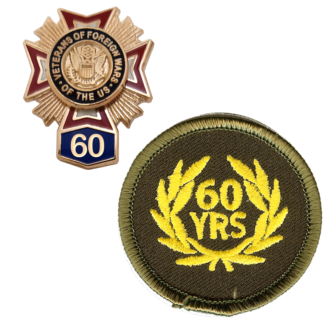 VFW Store - 60 Years VFW Continuous Membership Pin