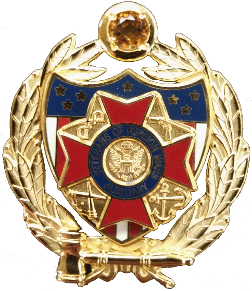 ★１９４３年＊アメリカ軍＊１０Ｋ金/４１７ＧＯＬＤ製＊ＶＦＷＡ議長バッジ（実物） VFW Store - Auxiliary Past Dist Pres 10g