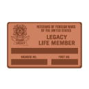 VFW Store - Aluminum VFW Life Member Card