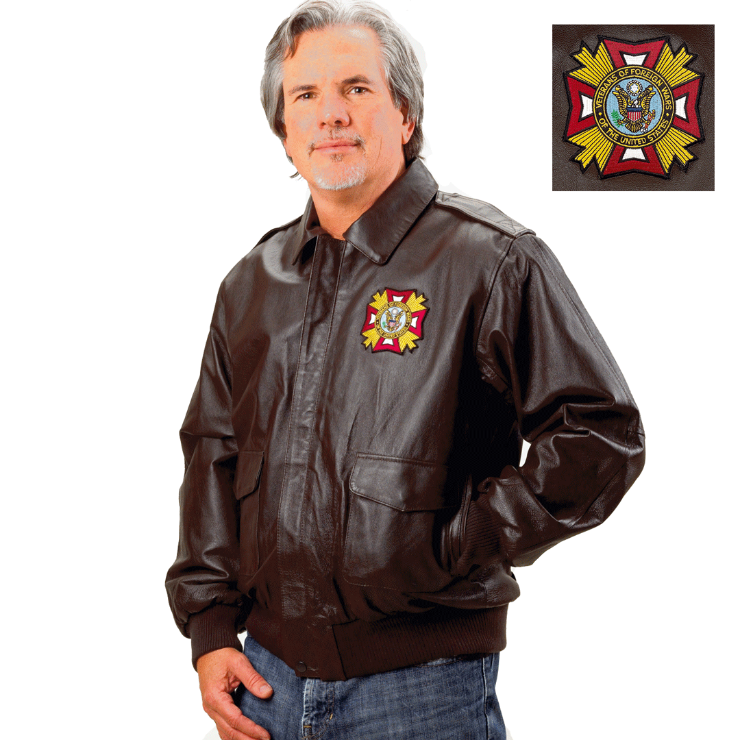 VFW Store - VFW Leather Embr. Patch Jacket